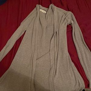 A gray cardigan